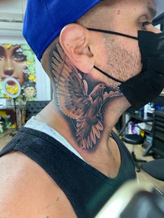 #tattoos #neck Instagram:@elfamosoflames No Love Neck Tattoo Men, Infinity Tattoos, Wings Tattoo, Up Tattoos, Neck Tattoo, Tattoo Sketches, Polynesian Tattoo, Tatting