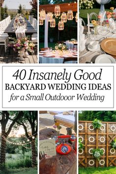 an outdoor wedding with mason jars and lights