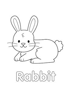 the letter rabbit is for rabbit coloring page