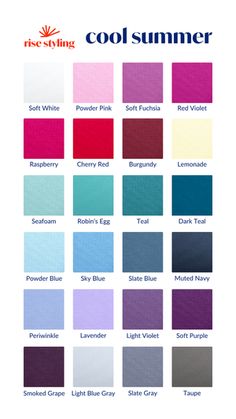 the color chart for cool summer