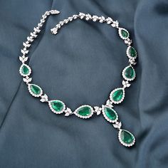 ad eBay - 61.36 Tcw Zambian Emerald SI/H Diamond Lariat Necklace 18k White Solid Gold - Buy Now, click the link (eBay) Diamond Lariat Necklace, Zambian Emerald, Not Happy, White Solid, Lariat Necklace, Fine Jewellery Necklace, Diamond Clarity, Natural Diamonds, Solid Gold