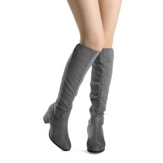 Experience fashion with a hint of classic elegance with the Pixie Black Knee High Fashion Boots. Crafted from quality materials and featuring a bold design, these boots are the perfect blend of fashion and comfort. Show off your style and stride in confidence! Thermoplastic Elastomers sole Shaft measures approximately 14" from arch Heel measures approximately 2.3 inches" Boot opening measures approximately 15" around High Fashion Boots, Comfort Show, Big Calves, Winter Knit Hats, Grey Boots, Cute Boots, Urban Street Style, Black Knees, Urban Street