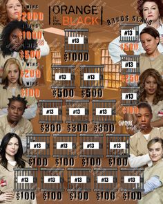 the orange is the new black poster with prison inmates and their name on them