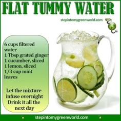 Fedtforbrændende Mad, Flat Tummy Water, Resep Smoothie, Smoothie Detox, Women Health, Water Recipes, Flat Tummy, Health Drink, Detox Water