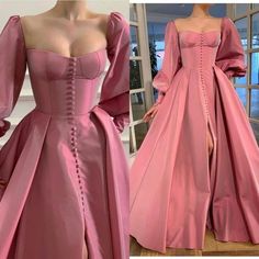 GỢI Ý VÁY CƯỚI HỒNG XINH NHẤT CHO CÔ DÂU Renda Kebaya, Teuta Matoshi, Rose Gown, Long Sleeve Prom, Wedding Spring, فستان سهرة, Satin Prom Dress, Pink Prom Dresses, Wedding Formal