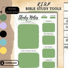 the bible study tools printable planner stickers are available for use on planners, notebooks and more