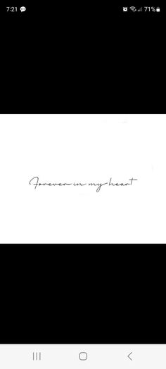 an iphone screen with the words someone is my heart written on it in cursive writing