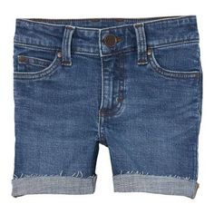 Summertime's coming and your little cowgirl knows it. Swap out her favorite Wrangler girls' jeans for this pair of little girls' denim shorts. The cuffed shorts are authentically styled with the Wrangler patch and 'W' stitching on the back pockets. This style is also enhanced with our adjust-to-fit waistband for a fit she can count on even as she grows. Regular Fit Adjustable Waist Embroidered Pockets Branded Patch 91% Cotton/ 8% Polyester/ 1% Spandex Girls Denim Shorts, Tractor Supply, Cuffed Shorts, Girls Denim, Kids Shorts, Girls Jeans, Tractor, Short Pants, Denim Shorts