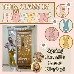 This Class Is Hoppin' Door & Bulletin Board Display! Perfect spring door or bulletin display for the month of April!Includes:This Class Is Hoppin Bulletin Letters in 2 Sizes6 Spring Bunny Editable Student Name CirclesBunny & Daisy BannerBunny & Daisy AccentsSee more April Activities & Resources in my TPT store!For personal use only, no commercial usePlease remember to rate & leave feedback!THANK YOU!! :)Ms. Luise @ LearningWithMsLuiseWant more teaching ideas? Let's connect on Bulletin Letters, Spring Classroom Door, Hallway Decorations, Door Bulletin Boards, April Activities, Daycare Decor, Boho Classroom, Bunny Room, Spring Classroom