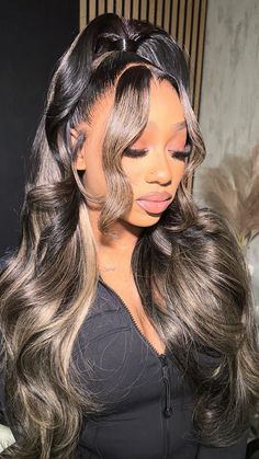 Blonde Hair Red Lips, Sza Hair Wig, Blonde Body Wave, Lace Front Wigs Human Hair, Black And Blonde, Weave Styles, Birthday Hair, Wigs Human Hair, Platinum Hair