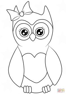 an owl with big eyes and a bow on its head