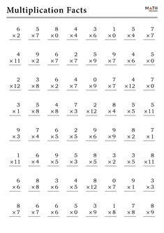 printable worksheet for multiplying numbers