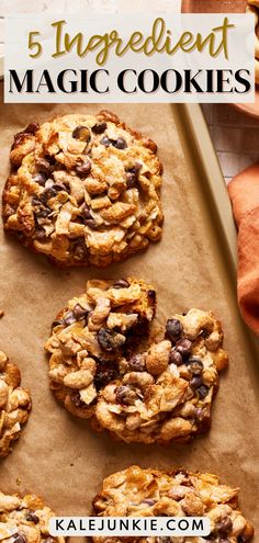 five ingredient magic cookies on a baking sheet