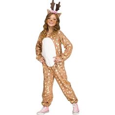 Girls Halloween Costume Brand New With Tags Sizes: Small 4/6 Or Medium 8/10 Made By: Funworld She Will Look Sooo Cute In This Little Deer Costume 3 Pc Set Includes: Jumpsuit, Tail & Headband Includes Brown Fleece Jumpsuit With Long Sleeves And Gold Foil Dots All Over Headband With Antlers Tail That Is Detachable No Shoes Included Deer Halloween Costumes, Deer Halloween, Christmas Jumpsuit, Dear Costume, Deer Dress, Reindeer Costume, Golden Deer, Deer Costume, Deer Girl