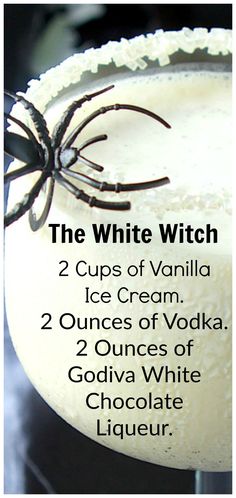 White Chocolate Liqueur, The White Witch, Halloween Drinks Alcohol, Liquor Drinks, Chocolate Liqueur, Boozy Drinks, Halloween Cocktails