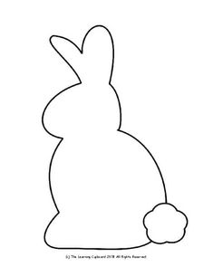 the outline of a bunny's head in black and white