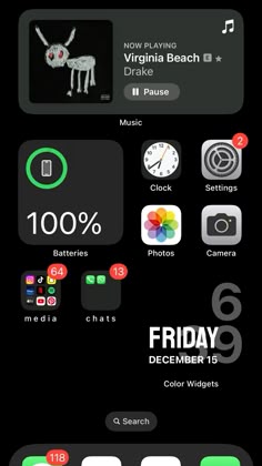 an iphone screen with various icons on it