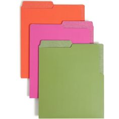 four folders with different colors on them