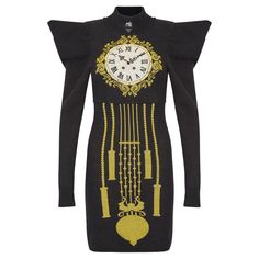 Moschino Design, Clock Dress, Dresses 1950s, Moschino Dress, A$ap Rocky, Silk Chiffon Dress, Grandfather Clock, Kylie Minogue, Jeremy Scott