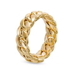 Bold and stylish, this fashion ring is a great addition to your jewelry box. Crafted in 10K gold, this 7.0mm-wide design showcases a gleaming row of curb chain "links". Polished to a bright shine, this choice makes creating a chic look easy. This ring is only available in size 7. Chain Link Ring, Link Ring, Linking Rings, Chain Links, Fashion Ring, Chic Look, Curb Chain, Showcase Design, 10k Gold