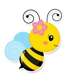 a cute little bee with a flower in her hair and the words happy birthday on it