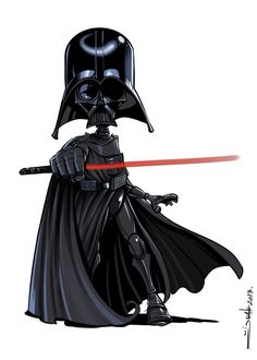 darth vader from star wars holding a red light saber in his right hand