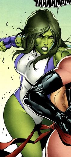 an image of a woman in the avengers comics with her hands on her hips and one arm out