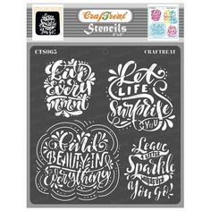 the crafter's workshop stencil set - eat, live and smile