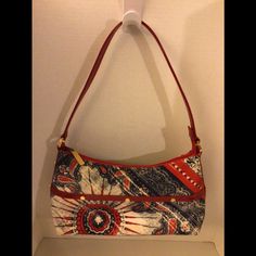 St John Red/White/Blue Hand Bag Hight 7.5 Inches Length 14 Inches Width 3 Handle 10 Inches Great Pre Owned Condition H&m Men, Suede Purse, Patent Leather Bag, Vintage Shoulder Bag, Quilted Totes, Blue Hand, Nylon Tote, Card Bag, Green Suede