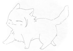 a black and white drawing of a cat