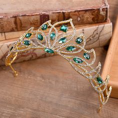 This Dress is fashionable for every occasion. the dress is made-to-order by professional tailors. You can choose from 50 colors, Regular sizes 2 to 16 and plus sizes 14w to 26W. Custom size is also available. Sage Green Tiara, Emerald Green Tiara, Princess Vintage, Handmade Tiaras, Crystal Bridal Tiaras, Gold Tiara, Princess Jewelry, Rhinestone Tiara