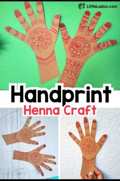 the handprint henna craft is made with paper and glue