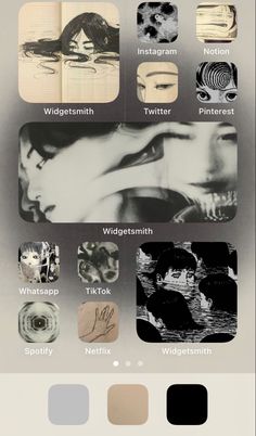 an iphone screen with different images on it