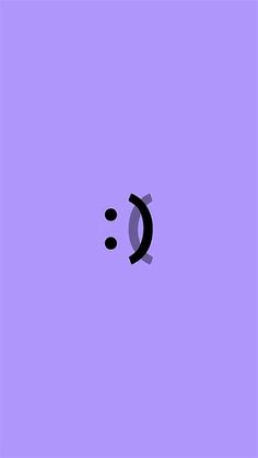 a purple background with an emoticive smiley face on the bottom right corner and two black dots in the middle