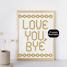 a cross stitch pattern with the words love you guys