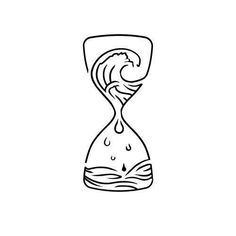 an hourglass with water running down it