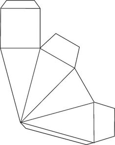 a line drawing of an object that appears to be geometrically shaped, with one point at the top