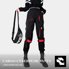 Check out this product 😍 CARGO CYBERPUNK PANTS 😍 by CYBER TECHWEAR® starting at $89.95. Techwear Harness, Women Techwear, Womens Techwear, Geek Chic Outfits, Cyberpunk Pants, Techwear Women, Essential Pants, Puppet Ideas, Geek Chic Fashion