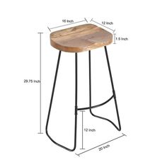 an image of a stool with measurements