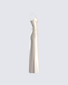 A satin dress crafted by the gods 😍 Show off those enchanting curves in the classiest way possible 🦋 Satin Dress Outfit, Ivory Satin Dress, Simple White Dress, Prom Looks, Dress Aesthetic, Grad Dresses, Dress Crafts, Cute Comfy Outfits, Satin Dress