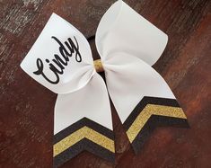 Glitter Collegiate Style Cheer Bow With Chevrons - Etsy Glitter Chevron, Custom Softball, Cheer Hair, Custom Glitter