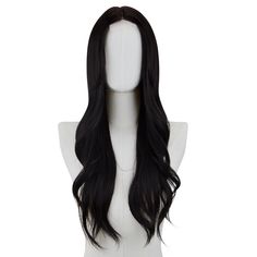 PRICES MAY VARY. 【Premium Material】:The long wavy wig is made of high-temperature resistant synthetic fiber and stands heat up to 160°c(320°f). The hairline is made hand-tied, which makes the hair look more real. Easy to comb and not easily tangle and hair loss 【Front lace and center parting design】: Makes this Black front lace wavy hair wig looks very natural and more in line with the curve of the scalp, presenting a more natural hairline and forehead area can easily shape a variety of fashion Long Wavy Wig, Wavy Wig, Black Wig, Middle Part, Different Hairstyles, Wig Accessories, Party Hairstyles, Beauty Collection, Lace Wig