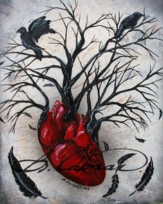 Tree Heart, Afrique Art, Art Of Love, Heart Wall Art, Heart Painting, Acrylic Painting Tutorials, Tree Wall Art, Anatomy Art