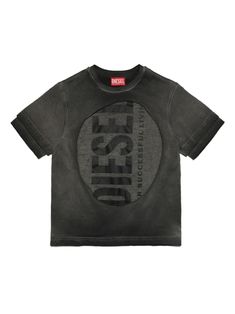 black cotton distressed effect faded effect layered design logo print to the front round neck short sleeves straight hem Diesel Shirts, Designer Boys, Diesel T Shirts, Birthday Fits, Kenzo Kids, Layered Design, Denim Design, Cute Simple Outfits, T-shirt Polos