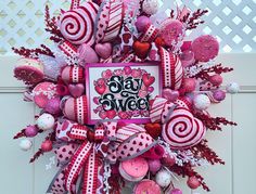 a valentine's day wreath with candy and candies