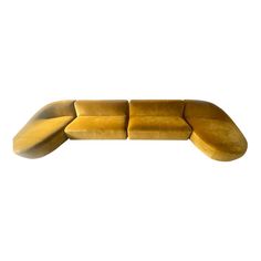 an image of a couch that is made out of yellow velvets on white background