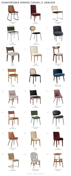 the different types of chairs and their names