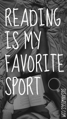 an open book with the words reading is my favorite sport