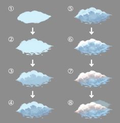 the steps to paint clouds in adobe