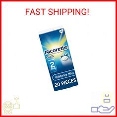 Welcome Nicorette 2 mg Nicotine Gum to Help Quit Smoking - White Ice Mint Flavored Stop Smoking Aid, 20 Count - One package of 20 pieces of Nicorette 2 mg Nicotine Gum to Help Quit Smoking - White Ice Mint Flavored Stop Smoking Aid - Coated nicotine gum that helps you control nicotine intake and soothe cigarette cravings - Stop smoking aids reduce cravings and withdrawal symptoms associated with quitting smoking as part of OTC nicotine replacement therapy - Nicorette nicotine gum made with a dual-coated technology that releases a burst of refreshing White Ice Mint flavor - Quit smoking aids ideal for people who smoke their first cigarette more than 30 minutes after waking up - Convenient and portable smoking cessation gum that allows for a 2nd piece within the hour for strong cravings - Ch Things To Sell, Health